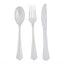 24 - Pack Plastic Silverware Set with Fan Flared Tip Handle Clear - Heavy Duty Disposable Utensils 7" - Linen Luxes