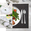 24 - Pack Plastic Utensil Set Silver Heavy Duty with Fluted Handles - Durable Disposable Silverware 6", 7" - Linen Luxes