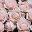 24 Roses 2" Blush Artificial Foam Flowers With Stem Wire and Leaves - Linen Luxes