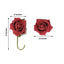 24 Roses 2" Red Artificial Foam Flowers With Stem Wire and Leaves - Linen Luxes