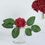 24 Roses 2" Red Artificial Foam Flowers With Stem Wire and Leaves - Linen Luxes