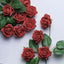 24 Roses 2" Red Artificial Foam Flowers With Stem Wire and Leaves - Linen Luxes