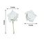 24 Roses 2" White Artificial Foam Flowers With Stem Wire and Leaves - Linen Luxes