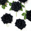 24 Roses 5" Black Artificial Foam Flowers With Stem Wire and Leaves - Linen Luxes