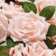 24 Roses 5" Blush Artificial Foam Flowers With Stem Wire and Leaves - Linen Luxes