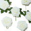 24 Roses 5" Ivory Artificial Foam Flowers With Stem Wire and Leaves - Linen Luxes