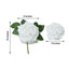 24 Roses 5" White Artificial Foam Flowers With Stem Wire and Leaves - Linen Luxes
