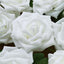 24 Roses 5" White Artificial Foam Flowers With Stem Wire and Leaves - Linen Luxes
