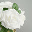 24 Roses 5" White Artificial Foam Flowers With Stem Wire and Leaves - Linen Luxes