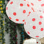 25 Pack 12" Hot Pink and White Fun Polka Dot Latex Party Balloons - Linen Luxes