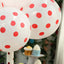 25 Pack 12" Hot Pink and White Fun Polka Dot Latex Party Balloons - Linen Luxes