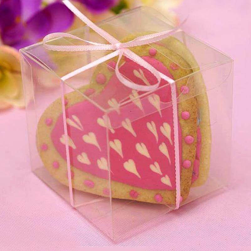 25 Pack 3" Easy DIY Clear Party Or Shower Favor Candy Gift Boxes - Linen Luxes