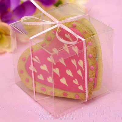 25 Pack 3" Easy DIY Clear Party Or Shower Favor Candy Gift Boxes - Linen Luxes