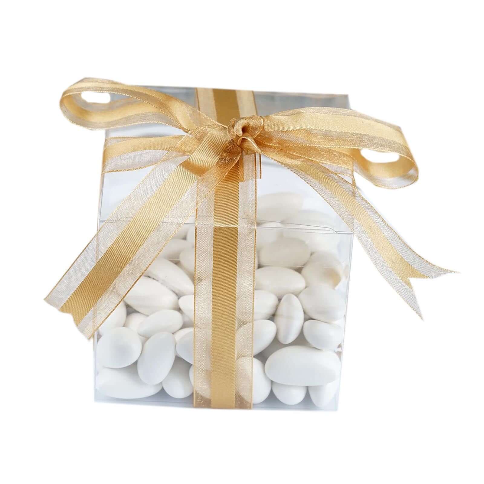 25 Pack 3" Easy DIY Clear Party Or Shower Favor Candy Gift Boxes - Linen Luxes