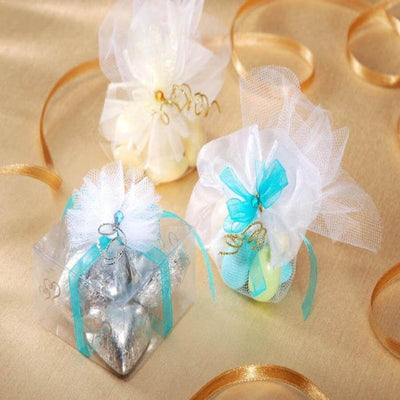 25 Pack 9" Fuchsia Sheer Nylon Tulle Circles Favor Wrap, DIY Craft Fabric - Linen Luxes