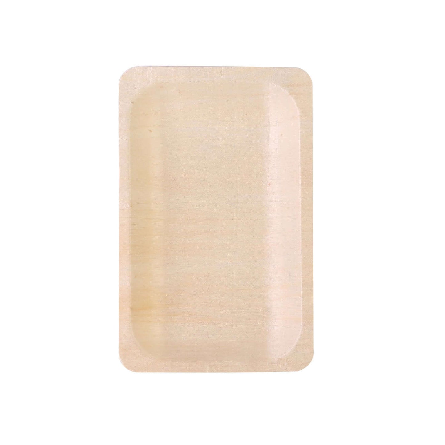 25 - Pack Birchwood 5"x8" Rectangle Dessert Serving Plates - Natural Eco Friendly Wooden Disposable Plates for Farmhouse - Style Events, Parties & Gatherings - Linen Luxes