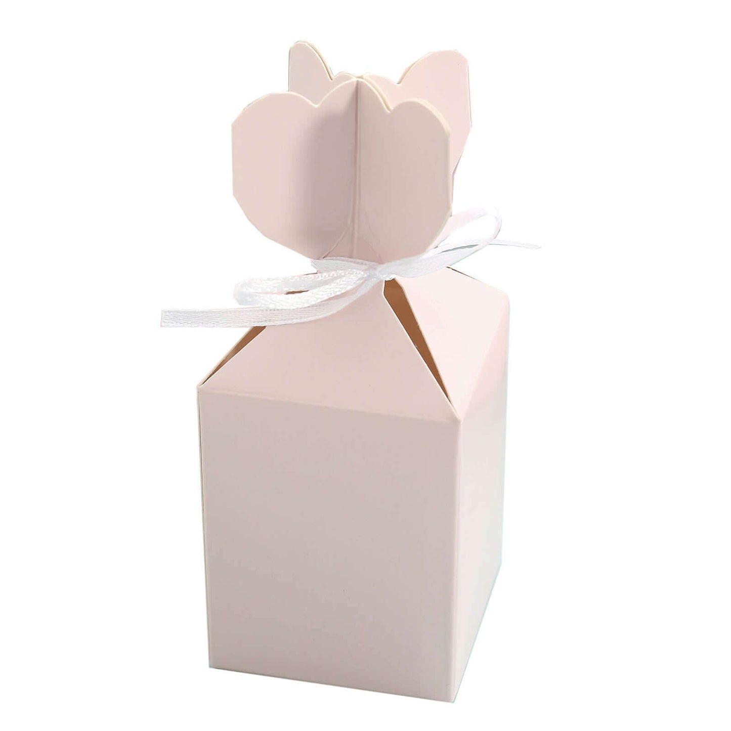 25 Pack Blush Floral Top Satin Ribbon Party Favor Candy Gift Boxes - Linen Luxes