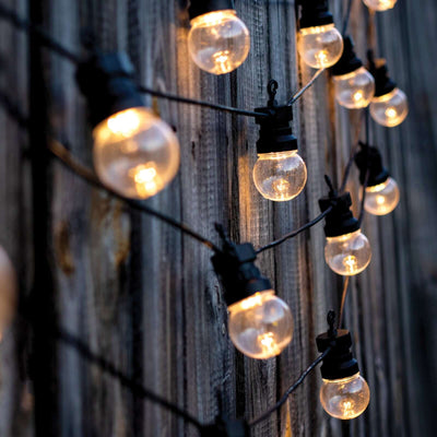 25 - Pack LED String Lights 8 - Mode Clear Warm White - Waterproof Remote Operated Outdoor/Indoor Bulbs 26ft - Linen Luxes