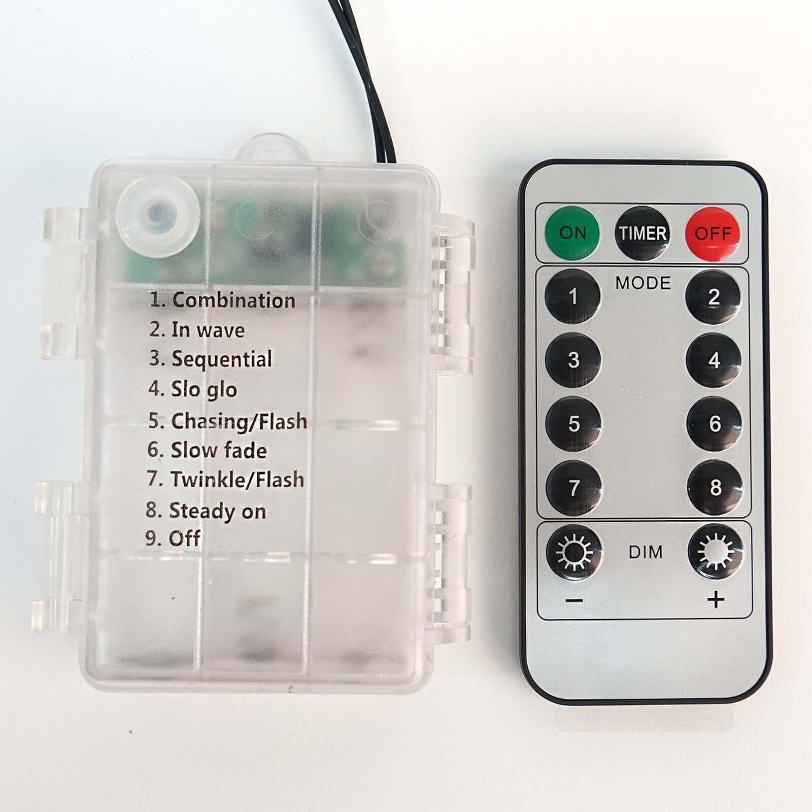 25 - Pack LED String Lights 8 - Mode Clear Warm White - Waterproof Remote Operated Outdoor/Indoor Bulbs 26ft - Linen Luxes