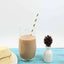25 - Pack Paper Straws White/Gold Striped - Stylish Disposable Straws for Drinks 8" - Linen Luxes
