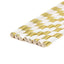 25 - Pack Paper Straws White/Gold Striped - Stylish Disposable Straws for Drinks 8" - Linen Luxes