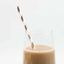 25 - Pack Paper Straws White/Rose Gold Striped - Stylish Disposable Straws for Drinks 8" - Linen Luxes