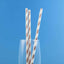 25 - Pack Paper Straws White/Rose Gold Striped - Stylish Disposable Straws for Drinks 8" - Linen Luxes