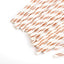 25 - Pack Paper Straws White/Rose Gold Striped - Stylish Disposable Straws for Drinks 8" - Linen Luxes