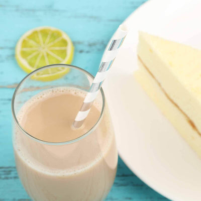 25 - Pack Paper Straws White/Silver Striped - Stylish Disposable Straws for Drinks 8" - Linen Luxes