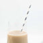 25 - Pack Paper Straws White/Silver Striped - Stylish Disposable Straws for Drinks 8" - Linen Luxes