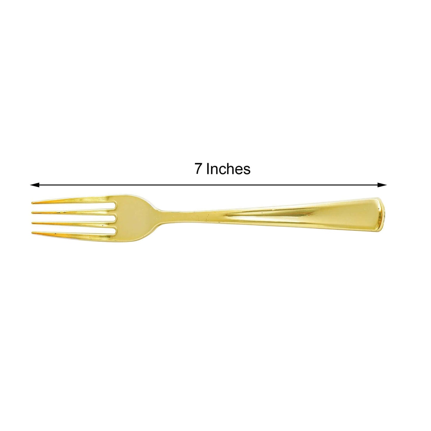 25 - Pack Plastic Forks Metallic Gold Classic Heavy Duty - Decorative Disposable Cutlery 7" - Linen Luxes