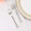25 - Pack Plastic Forks Silver Heavy Duty with Fluted Handles - Durable Disposable Tableware 7" - Linen Luxes