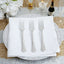 25 - Pack Plastic Forks Silver Heavy Duty with Fluted Handles - Durable Disposable Tableware 7" - Linen Luxes