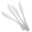 25 - Pack Plastic Knives Clear Heavy Duty with Fluted Handles - Durable Disposable Utensils 7" - Linen Luxes