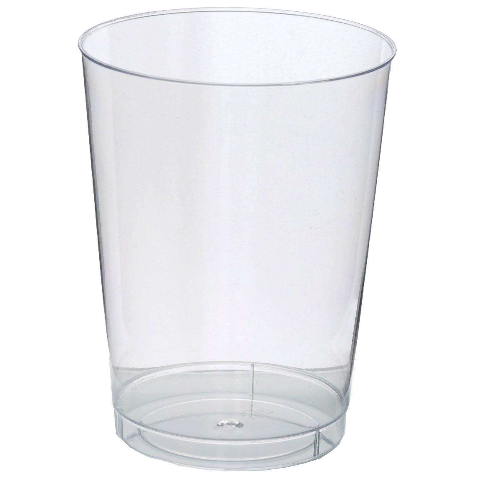25 - Pack Plastic Tumbler Cups Clear - Stylish Disposable Party Glasses 10oz - Linen Luxes