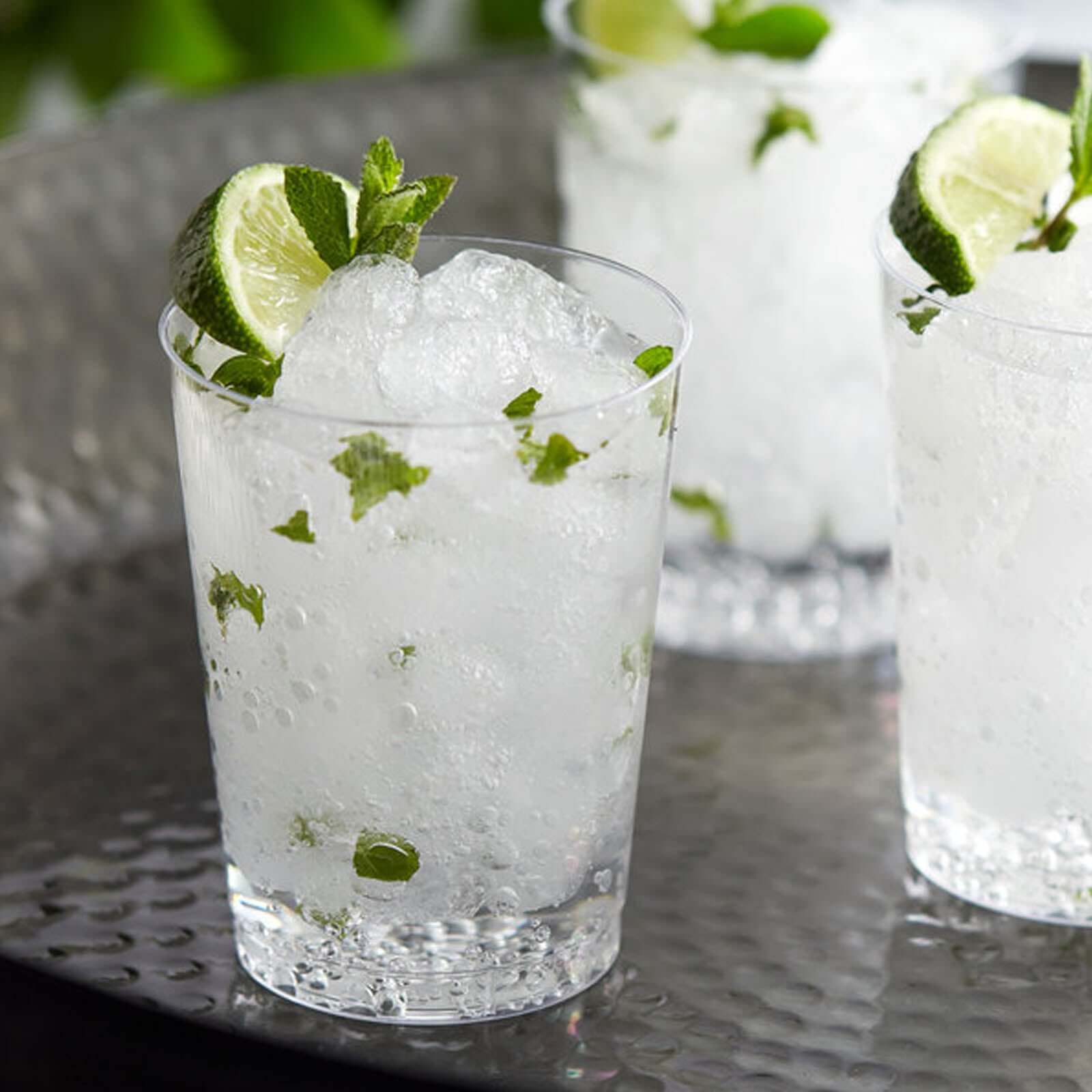 25 - Pack Plastic Tumbler Cups Clear - Stylish Disposable Party Glasses 10oz - Linen Luxes