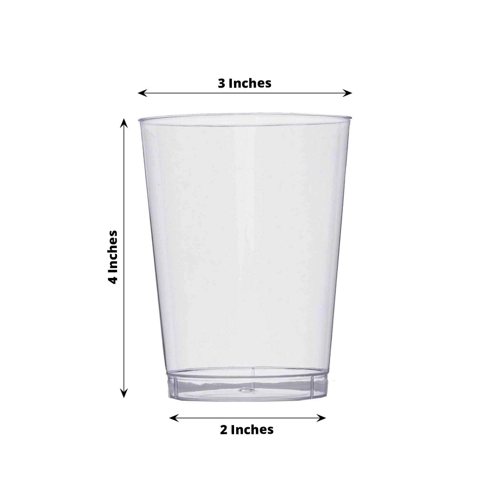 25 - Pack Plastic Tumbler Cups Clear - Stylish Disposable Party Glasses 10oz - Linen Luxes