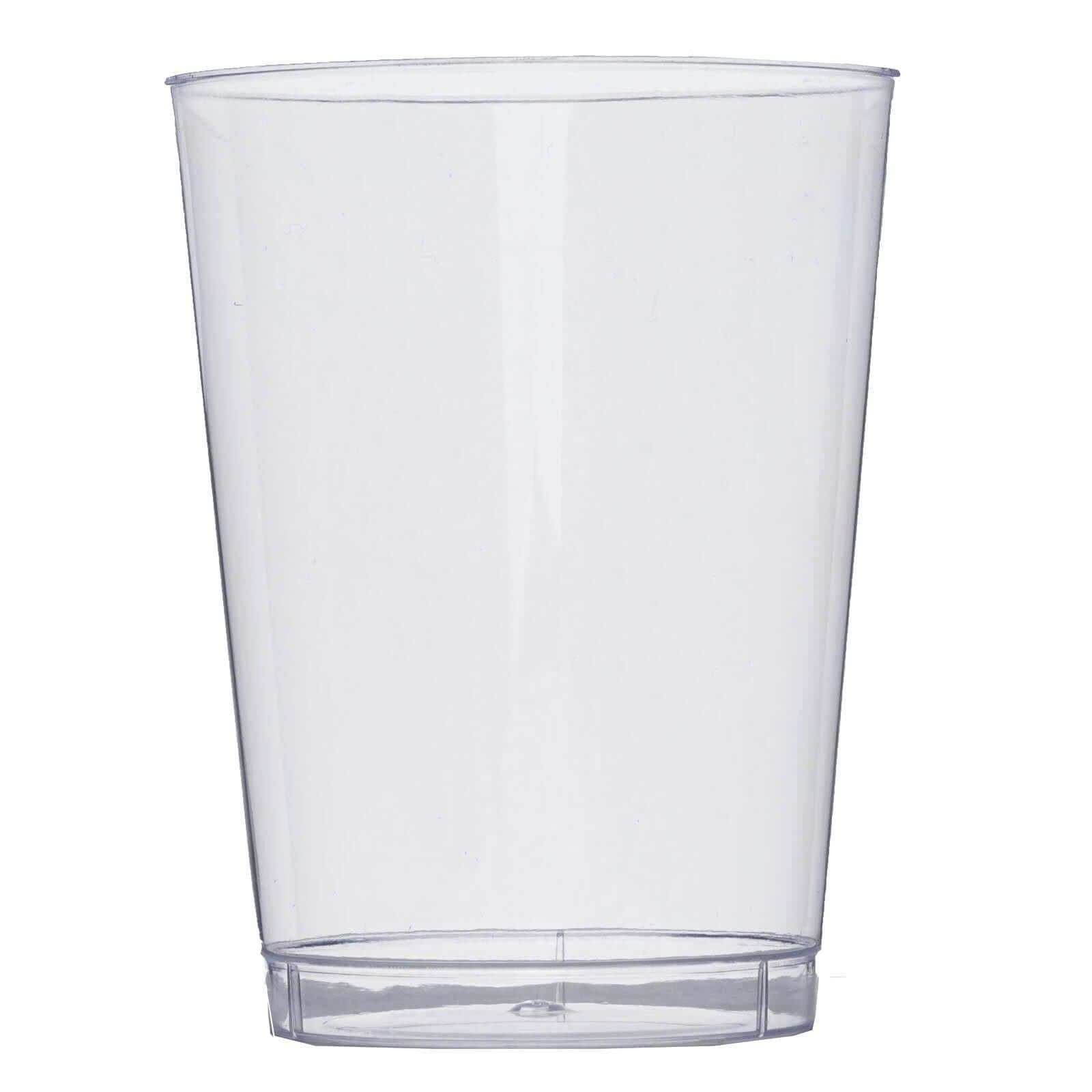 25 - Pack Plastic Tumbler Cups Clear - Stylish Disposable Party Glasses 10oz - Linen Luxes