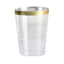 25 - Pack Plastic Tumbler Cups Clear with Gold Rim - Stylish Disposable Party Glasses 10oz - Linen Luxes