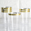 25 - Pack Plastic Tumbler Cups Clear with Gold Rim - Stylish Disposable Party Glasses 10oz - Linen Luxes