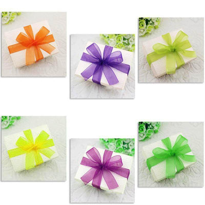 25 Yard 7/8" DIY Ivory Organza Ribbon With Mono Edge - Clearance SALE - Linen Luxes