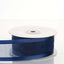25 Yards 1.5" Navy Blue Sheer Organza Ribbon With Satin Edges - Linen Luxes