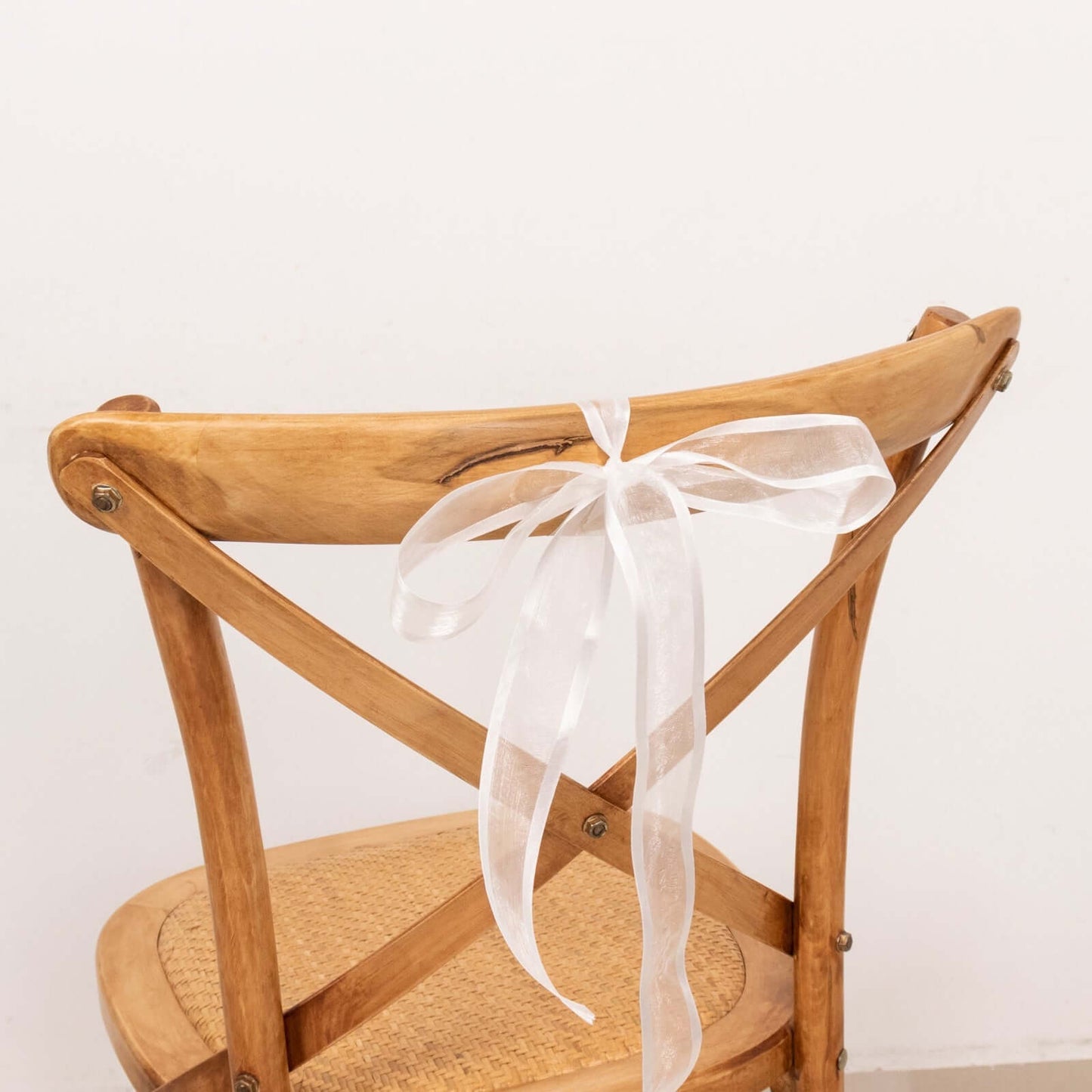 25 Yards 1.5" White Organza Ribbon With Satin Edges - Linen Luxes