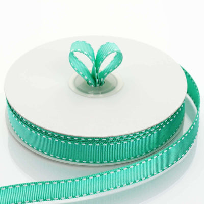 25 Yards 5/8" Hunter Green Stitched Wholesale Grosgrain Ribbon By The Roll - Clearance SALE - Linen Luxes