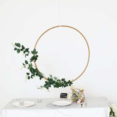 28" Gold Heavy Duty Metal Hoop Wreath, Floral Hoop - Linen Luxes