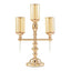 3 - Arm Gold Candelabra Metal with Amber Glass Shades - Stylish Table Centerpiece for Gatherings - Linen Luxes