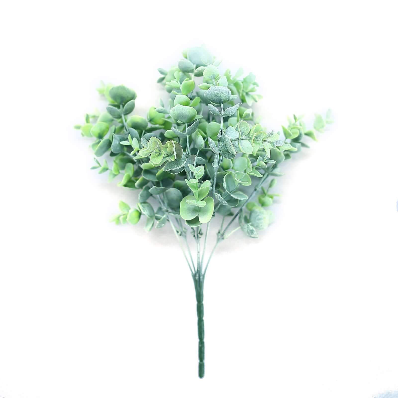 3 Bushes 14" Artificial Eucalyptus Branches, Greenery Bouquet Plants - Linen Luxes