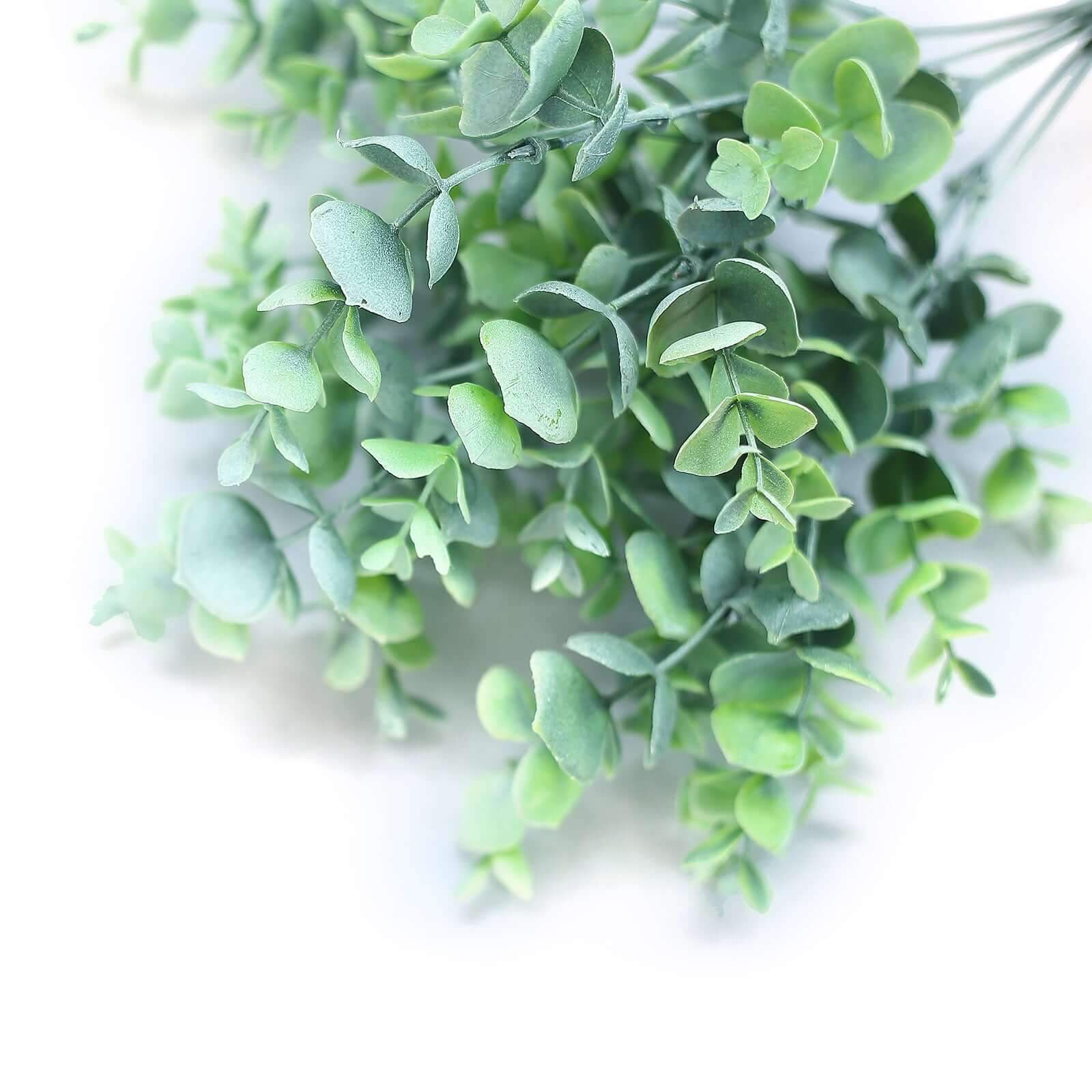 3 Bushes 14" Artificial Eucalyptus Branches, Greenery Bouquet Plants - Linen Luxes
