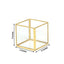3-Pack Glass Tealight Votive Candle Holders Square Cube Design Clear with Gold Metal Frame - Stackable 3"