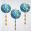 3 Pack 13" 4D Blue Gold Marble Sphere Foil Helium or Air Balloons - Linen Luxes